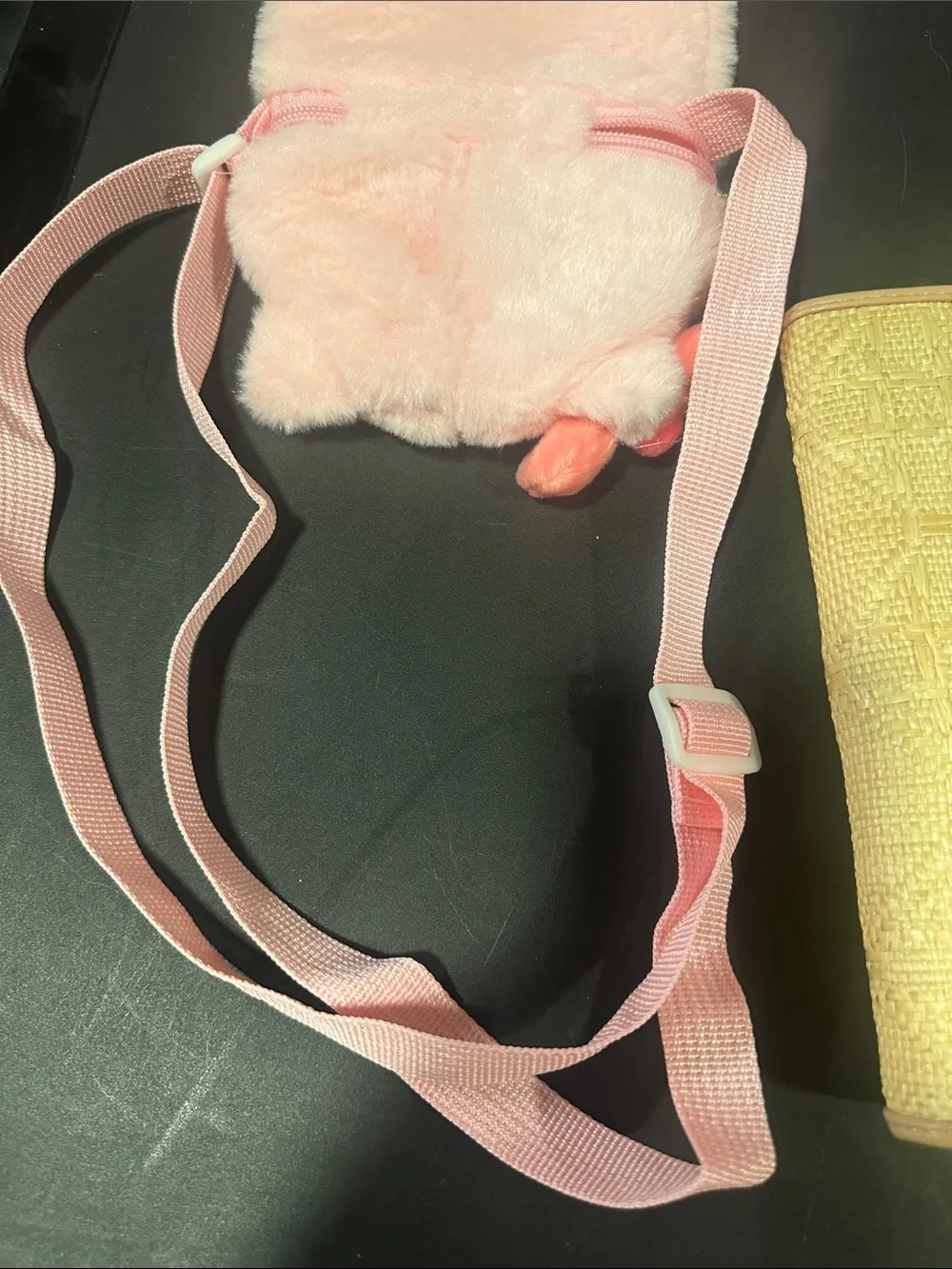 Pink Plush Kids Crossbody Bag with Bear Patch NEW
